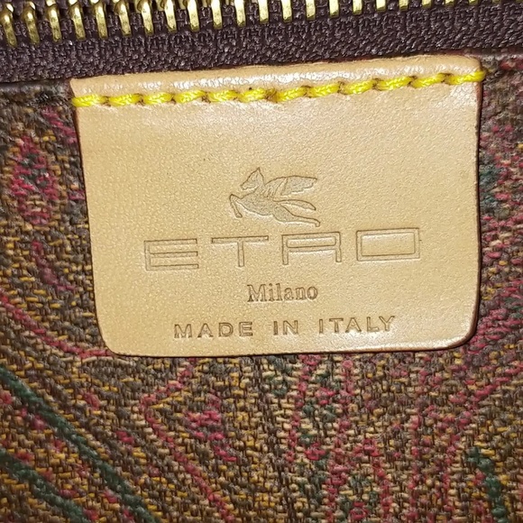 ETRO Milano Red Paisley Boston Weekend Bag With Carry Strap 50 cm - Picture 5 of 15